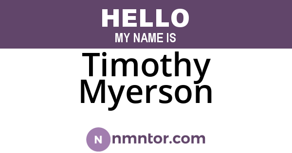 Timothy Myerson