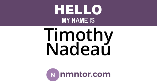 Timothy Nadeau