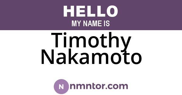 Timothy Nakamoto