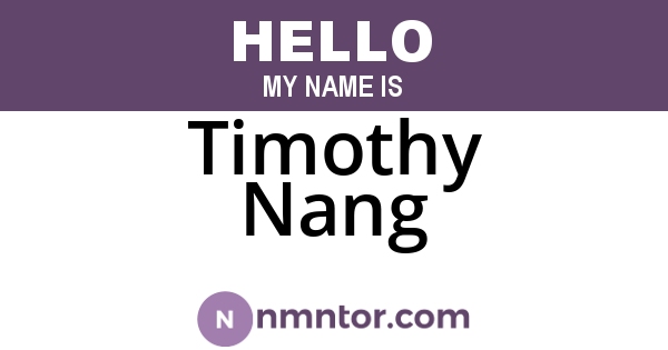 Timothy Nang