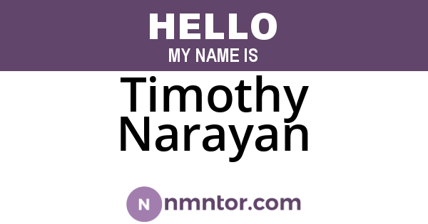 Timothy Narayan