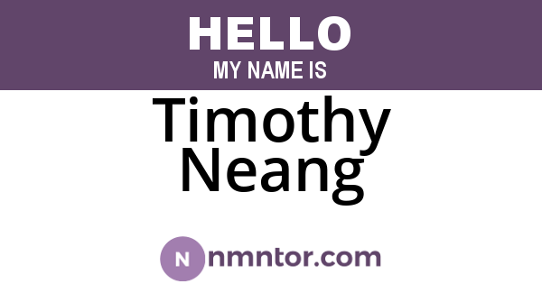 Timothy Neang