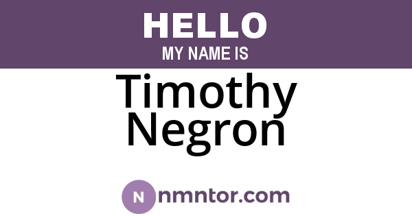 Timothy Negron