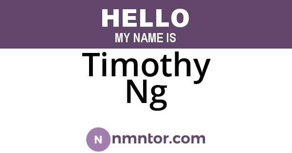 Timothy Ng