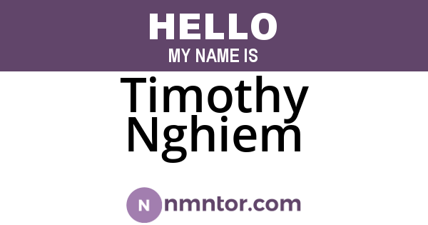 Timothy Nghiem