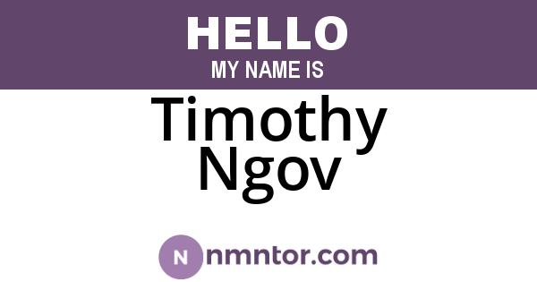 Timothy Ngov