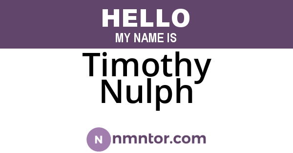 Timothy Nulph