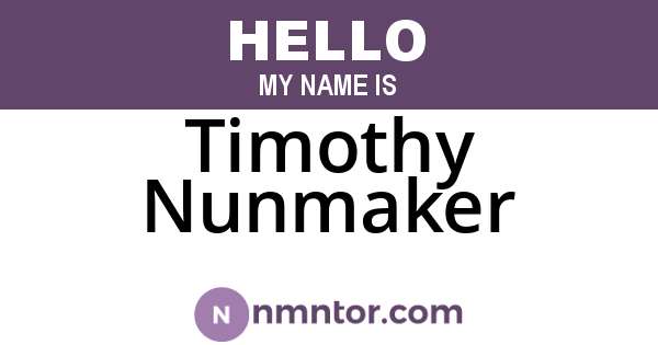 Timothy Nunmaker