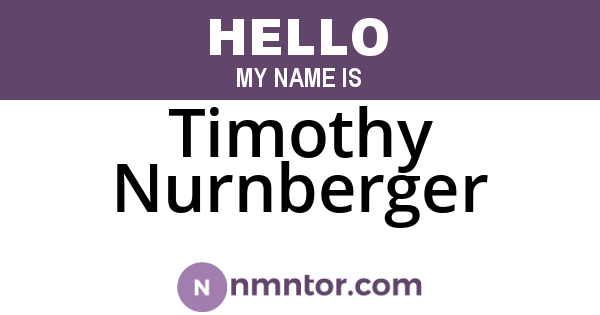 Timothy Nurnberger