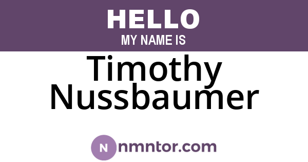 Timothy Nussbaumer