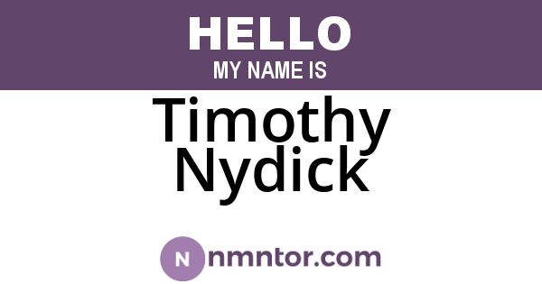 Timothy Nydick