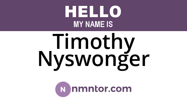 Timothy Nyswonger
