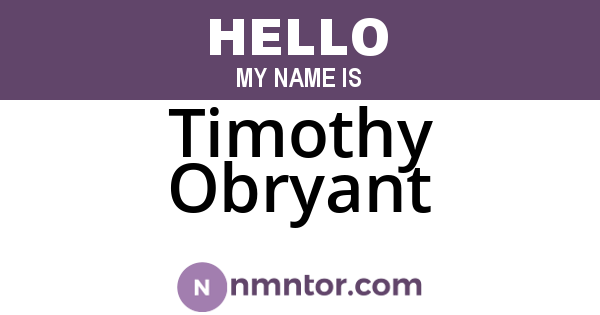 Timothy Obryant