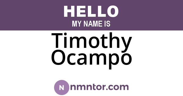 Timothy Ocampo