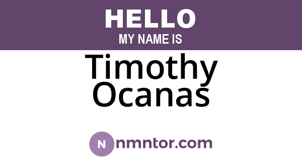 Timothy Ocanas