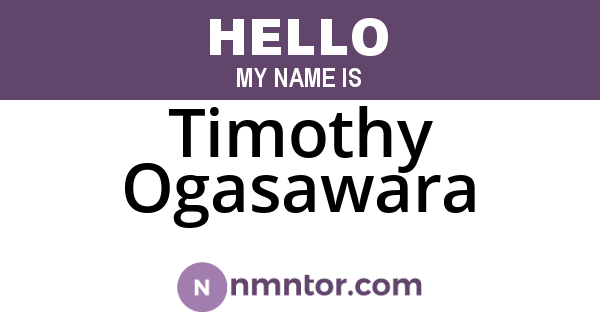 Timothy Ogasawara