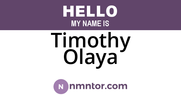 Timothy Olaya
