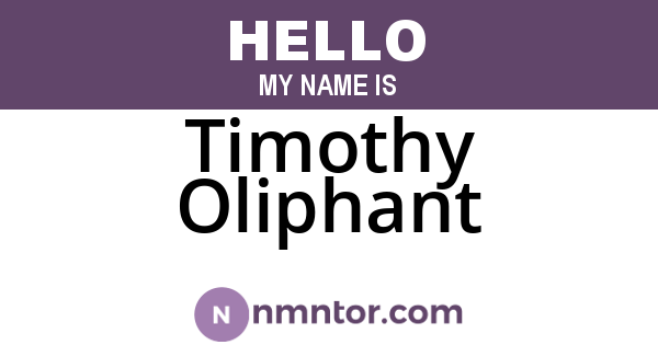 Timothy Oliphant
