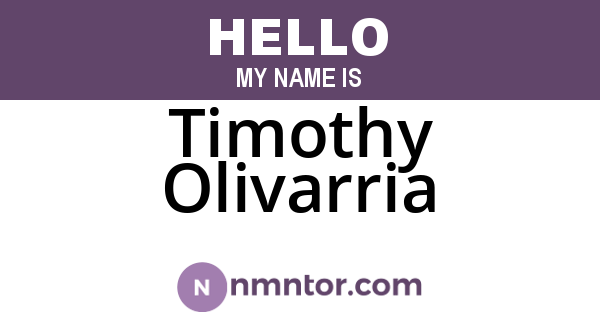 Timothy Olivarria