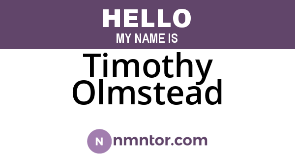 Timothy Olmstead