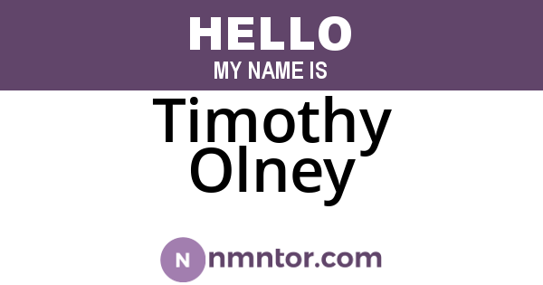 Timothy Olney