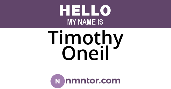 Timothy Oneil