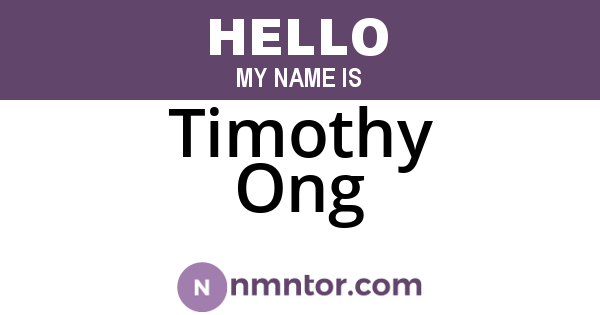 Timothy Ong