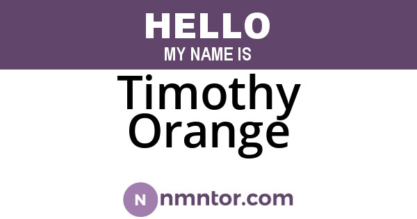 Timothy Orange