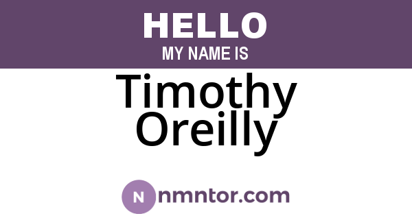 Timothy Oreilly