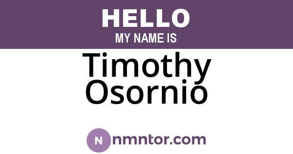 Timothy Osornio