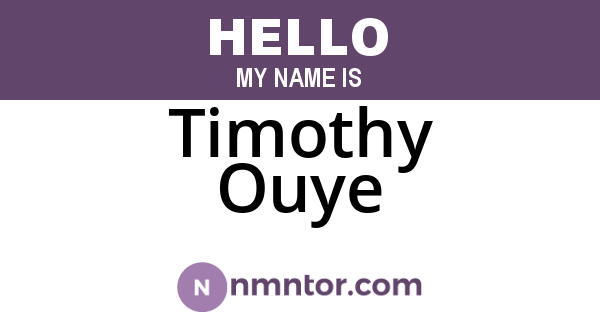 Timothy Ouye