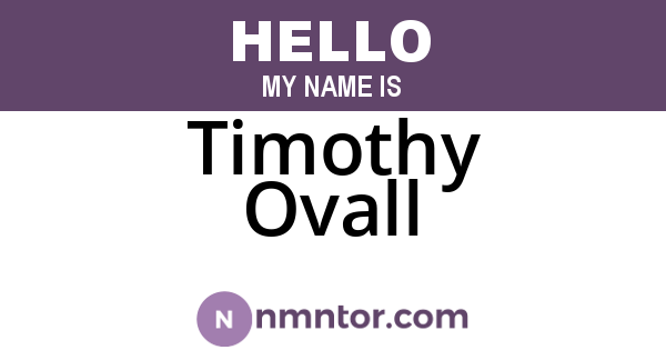 Timothy Ovall