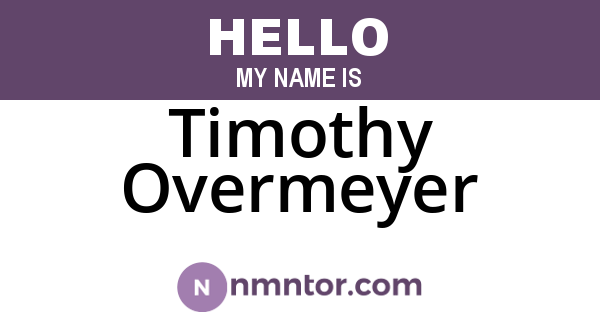 Timothy Overmeyer