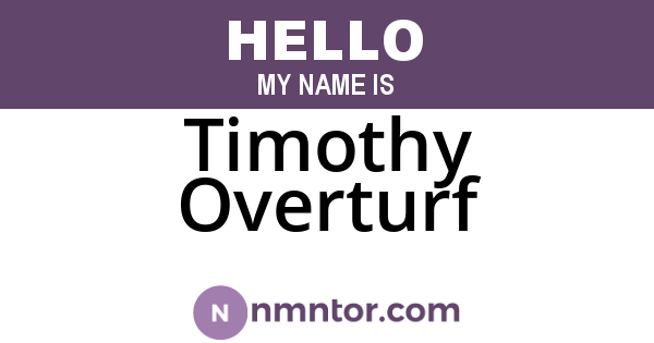 Timothy Overturf