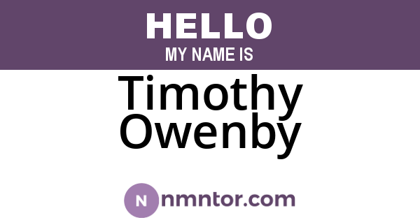 Timothy Owenby