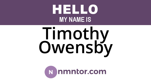 Timothy Owensby