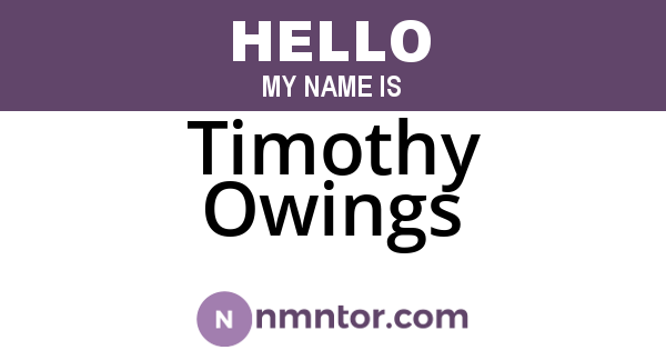Timothy Owings