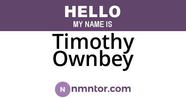 Timothy Ownbey