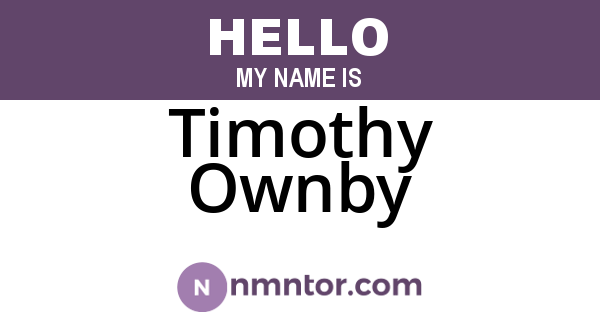 Timothy Ownby
