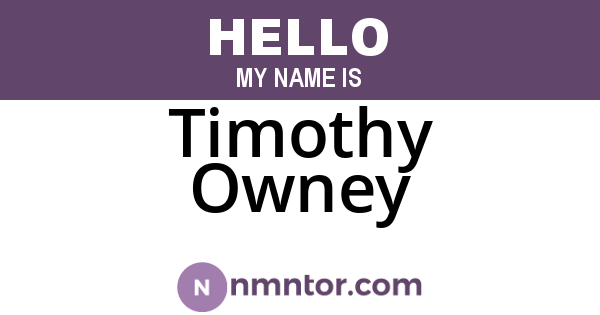 Timothy Owney