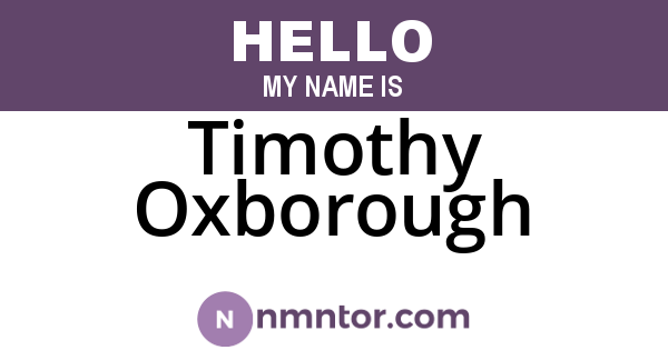 Timothy Oxborough