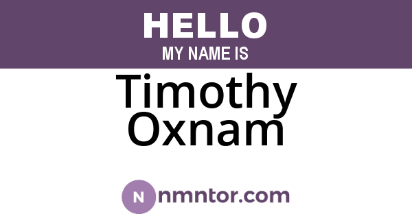 Timothy Oxnam