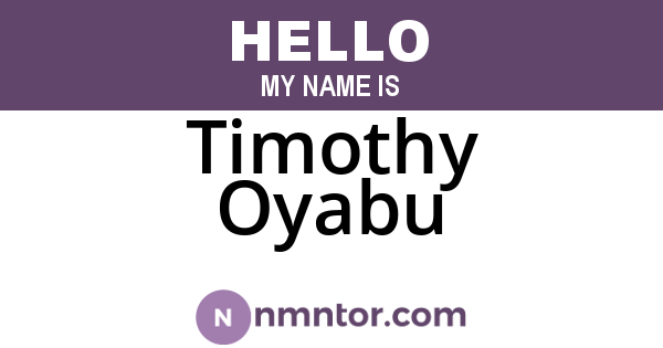 Timothy Oyabu