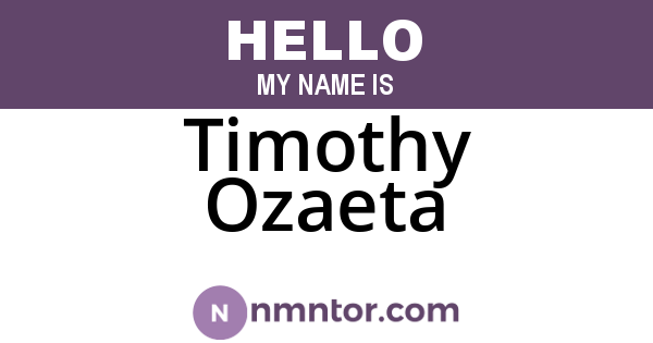 Timothy Ozaeta