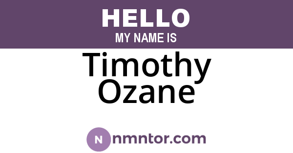 Timothy Ozane