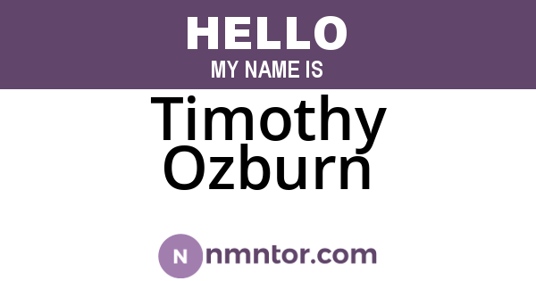 Timothy Ozburn