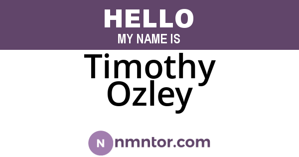 Timothy Ozley