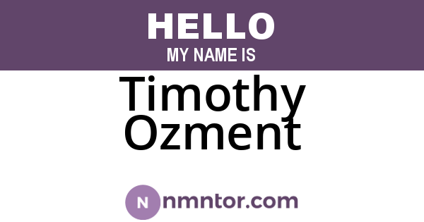 Timothy Ozment