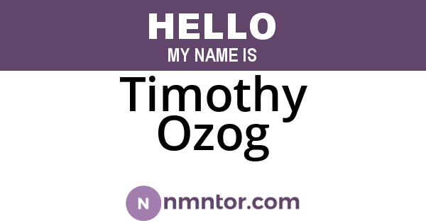 Timothy Ozog