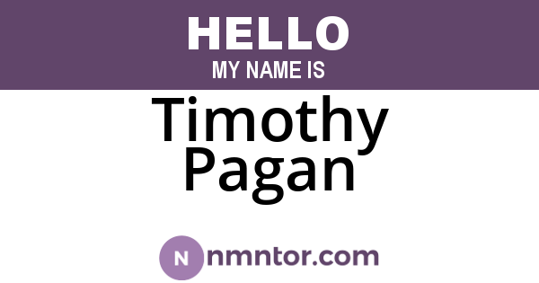 Timothy Pagan